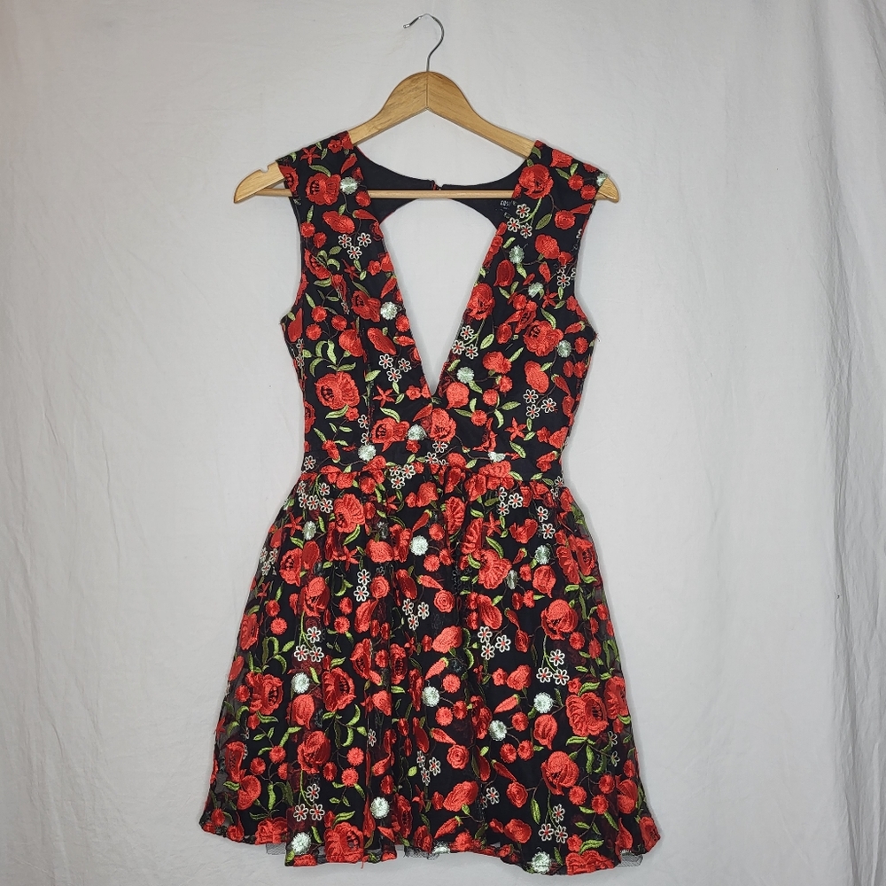 Embroidered Skater Dress